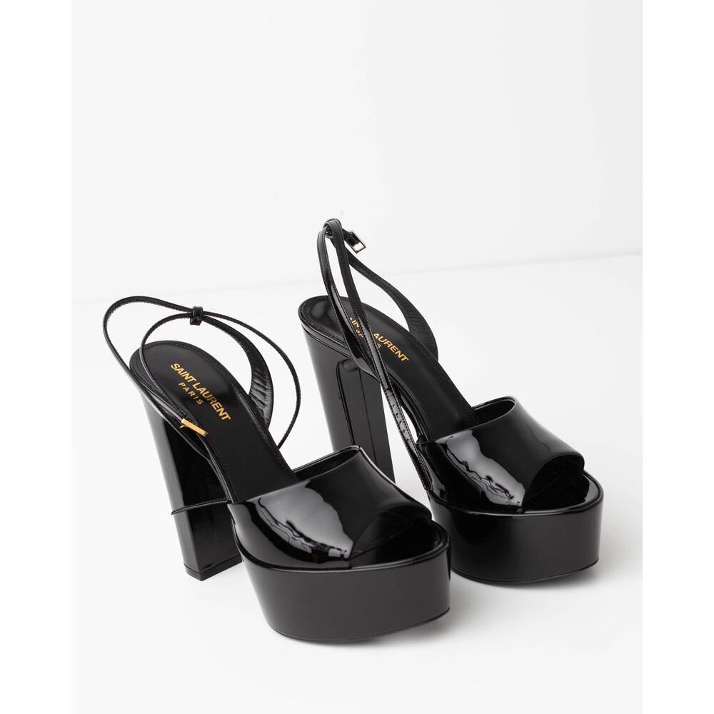 Saint Laurent Jodie patent-leather platform sandals in Black Size 39 - Picture 9 of 9
